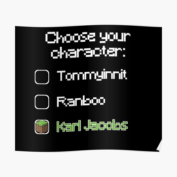 Choose your character - Karl Jacobs Poster RB1006 product Offical Karl Jacobs Merch