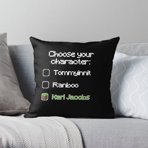 Choose your character - Karl Jacobs Throw Pillow RB1006 product Offical Karl Jacobs Merch