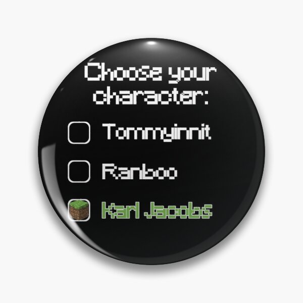 Choose your character - Karl Jacobs Pin RB1006 product Offical Karl Jacobs Merch